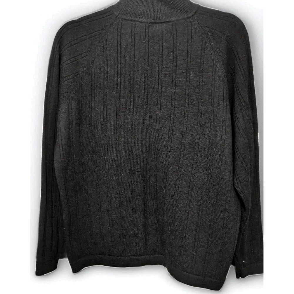 Women's 100% Moreno Wool XL Sweater Italy Preppy Black‎ Mock Turtleneck #294
